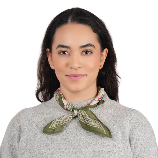 Bandana Embroidered Heritage Bloom Cream