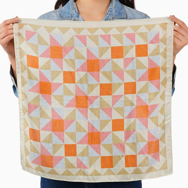 Silk Bandana Mirage Peach Blush & Beige