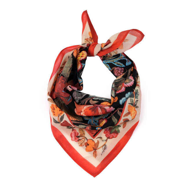 Bandana Rosette Floral Black