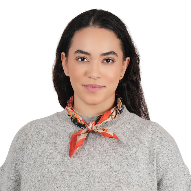 Bandana Rosette Floral Black