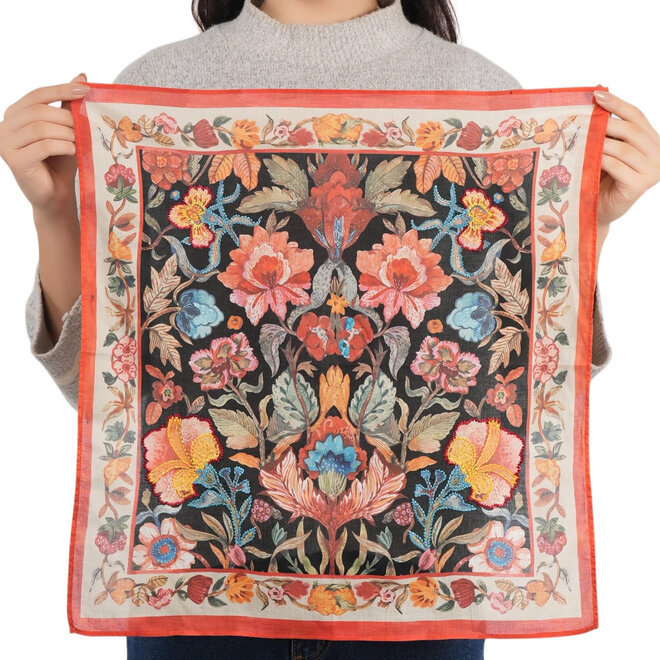 Bandana Rosette Floral Black