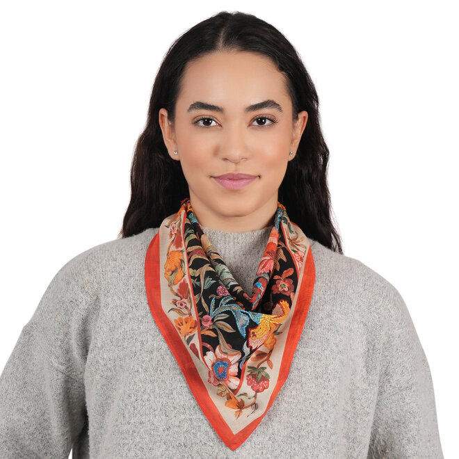 Bandana Rosette Floral Black