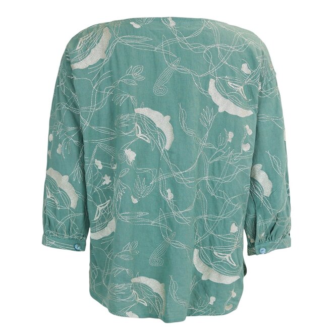 Blouse Embroidered Green