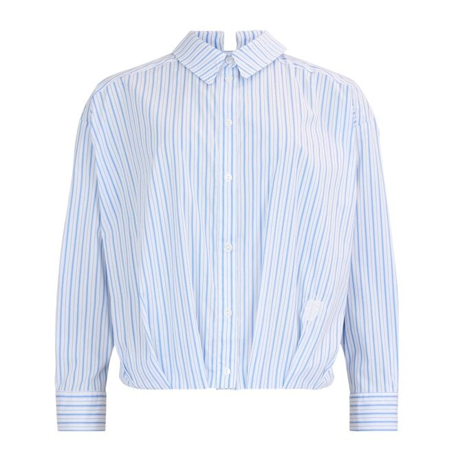 Shirt Long Sleeve Striped Blue & White