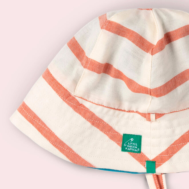 Vintage Sunhat Reversible Red Stripe