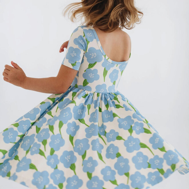 Dress Twirl in Blue Garden