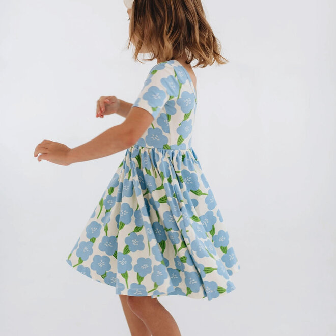 Dress Twirl in Blue Garden