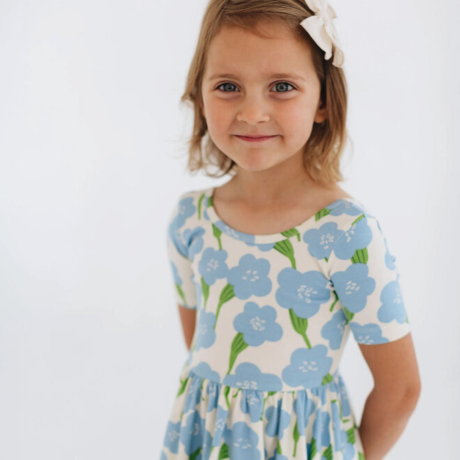 Dress Twirl in Blue Garden