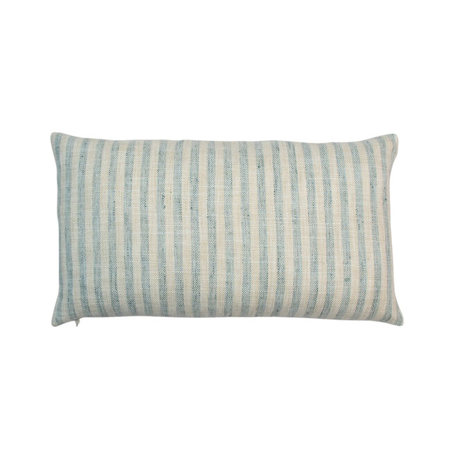Pillow Stripes Beige & Light Blue 11 x 19in