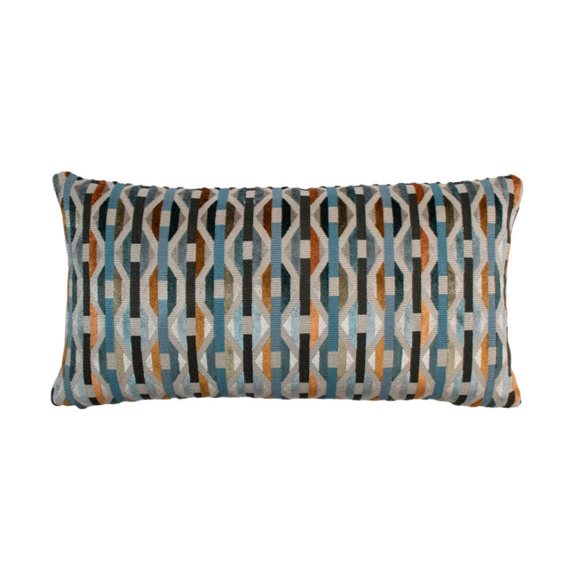 Pillow Velvet Triangles & Stripes 11 x 21in