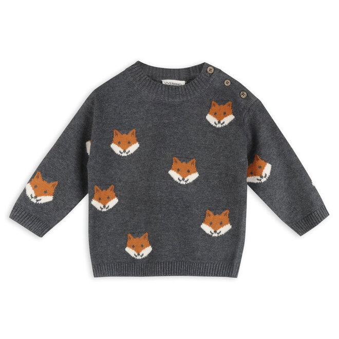 Knit Pullover Fox Charcoal