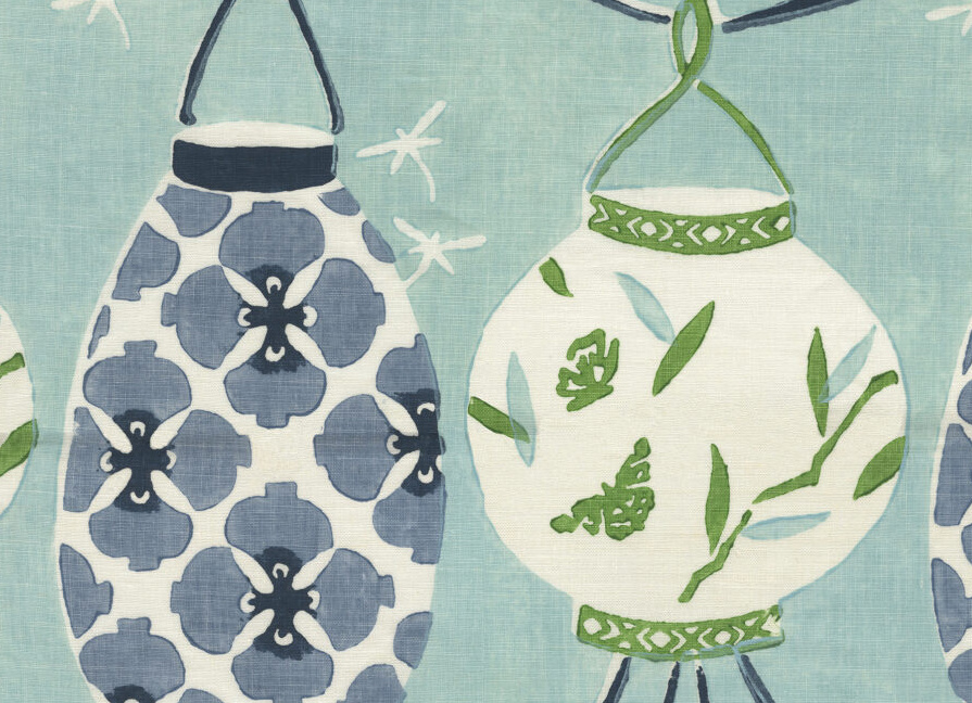 Galbraith & Paul fabric  Lanterns in Denim