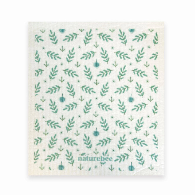Swedish Dishcloth Mini Floral Green