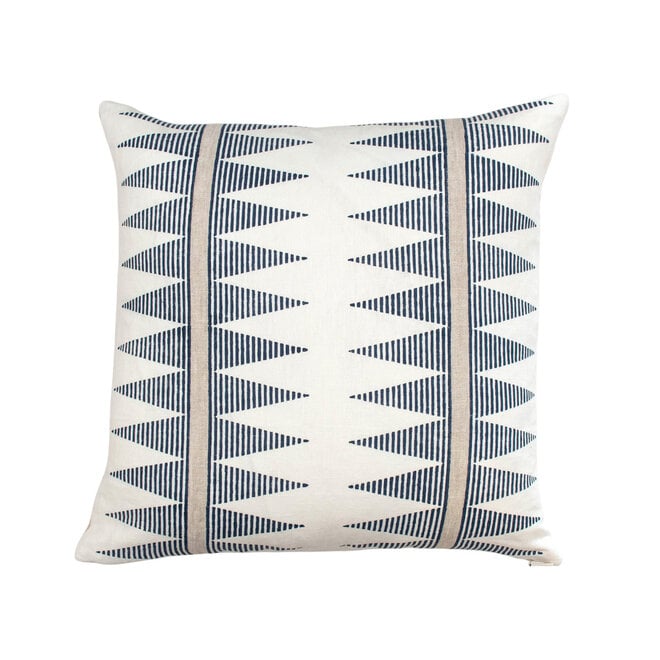 Pillow Geometric Navy Blue 18 x 18in