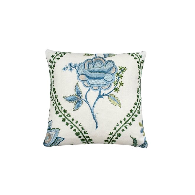 Mini Pillow Embroidered Flower 11 x 11in