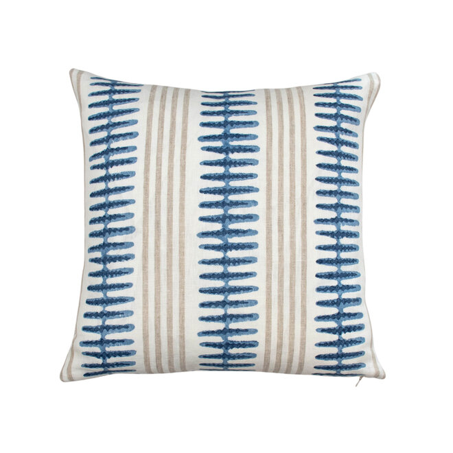 Pillow Indo Stripe Navy Blue 18 x 18in