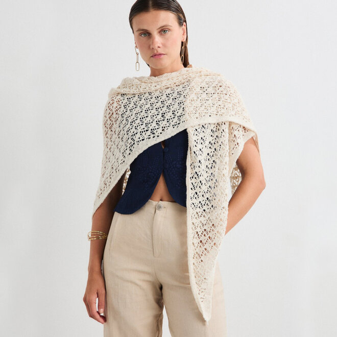 Shawl Castor Ecru