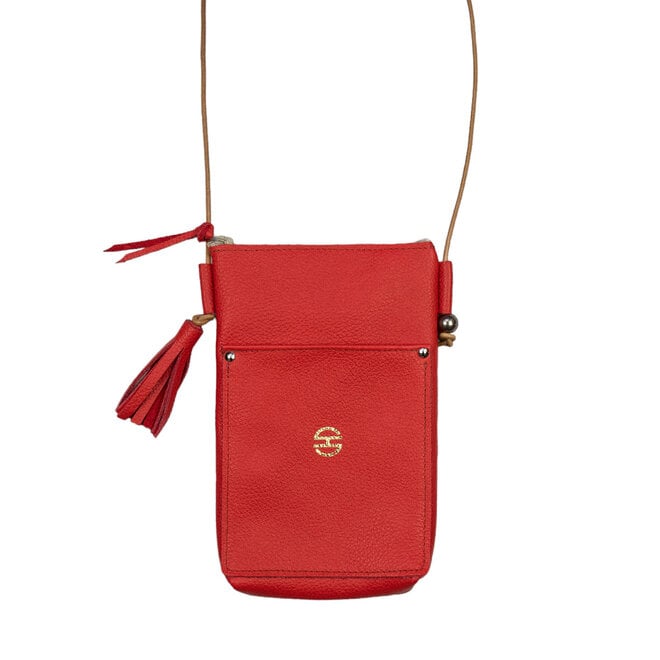 Leather Crossbody Bag Camino Persimmon