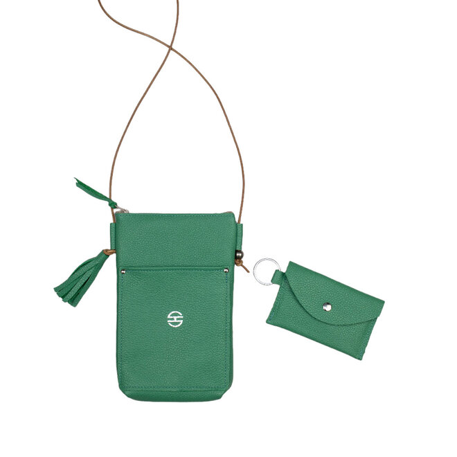Leather Crossbody Bag Camino Grass Green