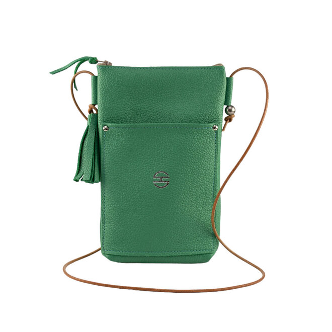 Leather Crossbody Bag Camino Grass Green