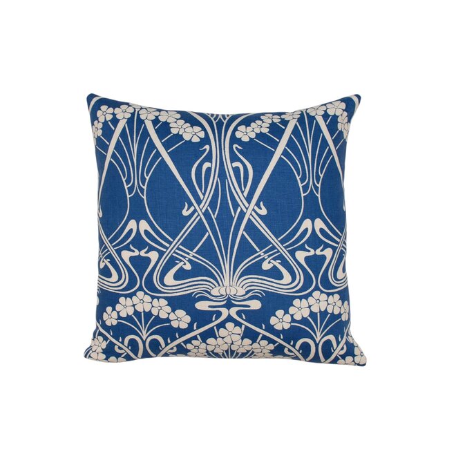 Pillow Ianthe Bloom Stencil Lapis 15 x 15in