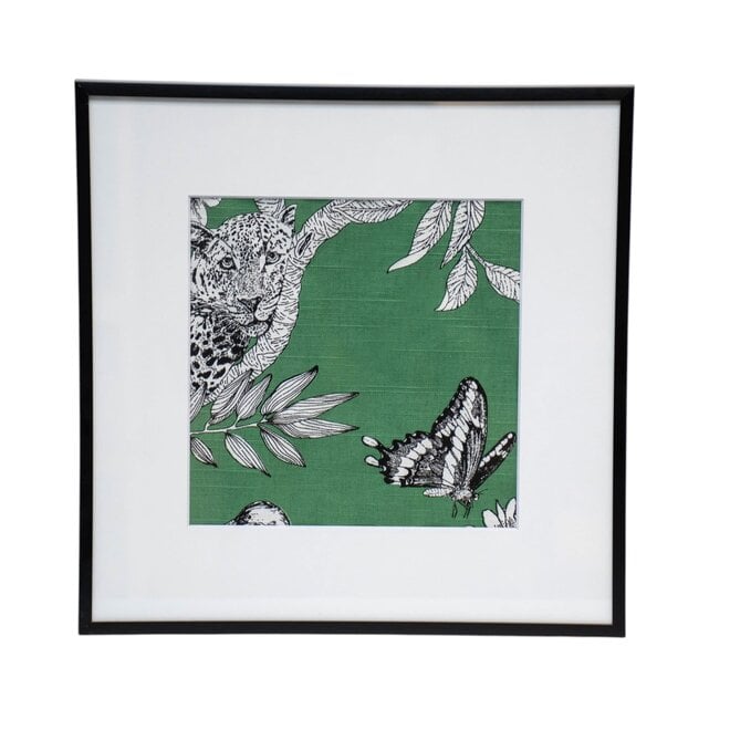 Framed Fabric Leopard & Butterfly