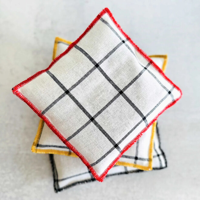 Lavender Sachets Linen Windowpane Honey Set of 2