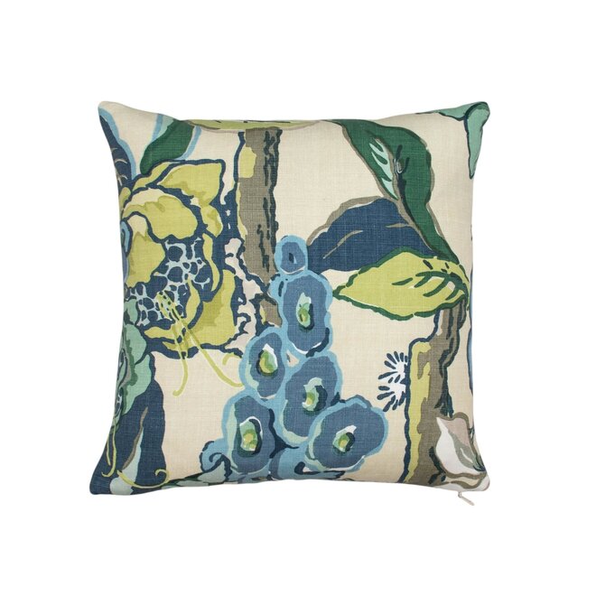 Pillow Yuri Print Blue & Green 16 x 16in
