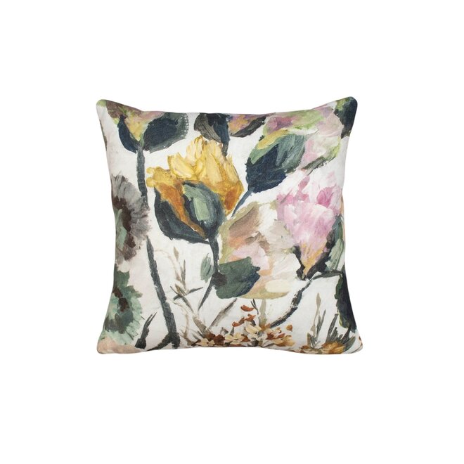 Mini Pillow Painterly Garden 13 x 13in
