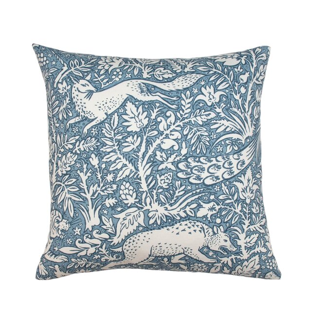 Pillow Woodland Toile Blue 18 x 18in 1