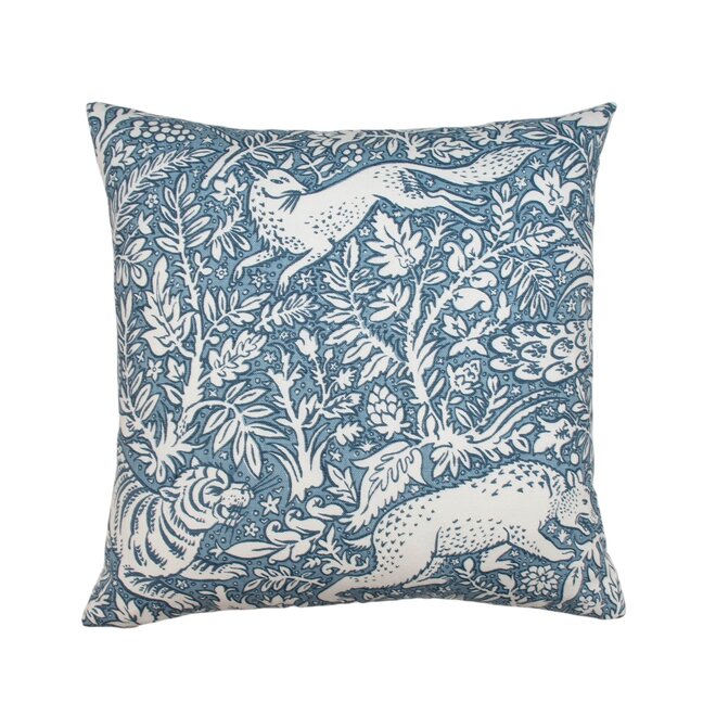 Pillow Woodland Toile Blue 18 x 18in 1