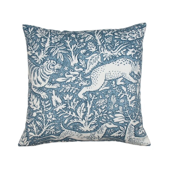 Pillow Woodland Toile Blue 18 x 18in 2