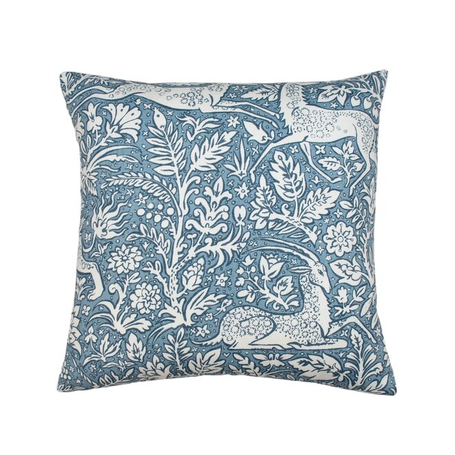Pillow Woodland Toile Blue 18 x 18in 3
