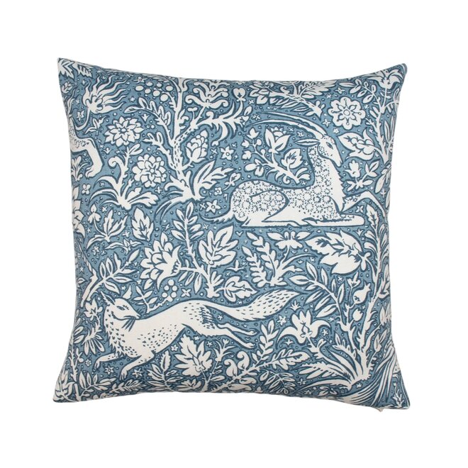 Pillow Woodland Toile Blue 18 x 18in 4
