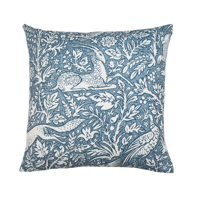 Pillow Woodland Toile Blue 18 x 18in 4