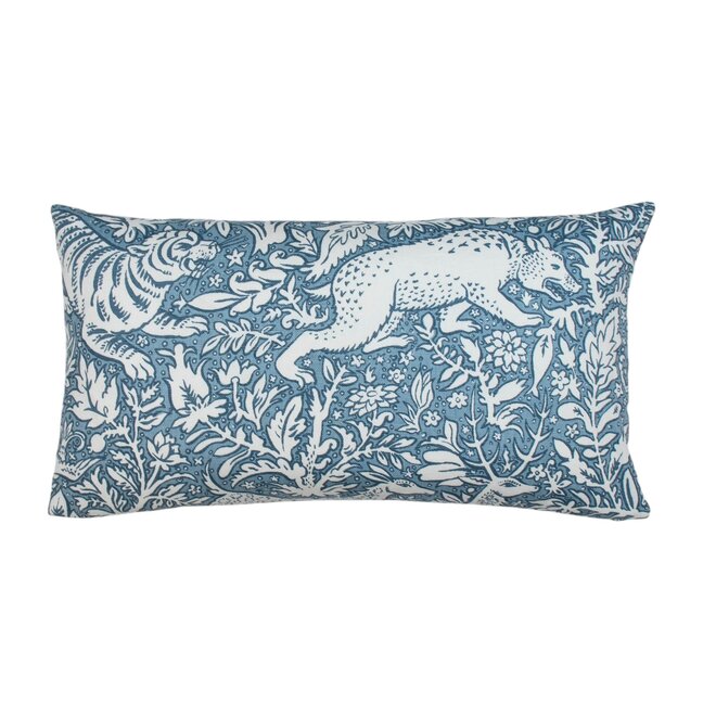 Pillow Woodland Toile Blue 11 x 20in