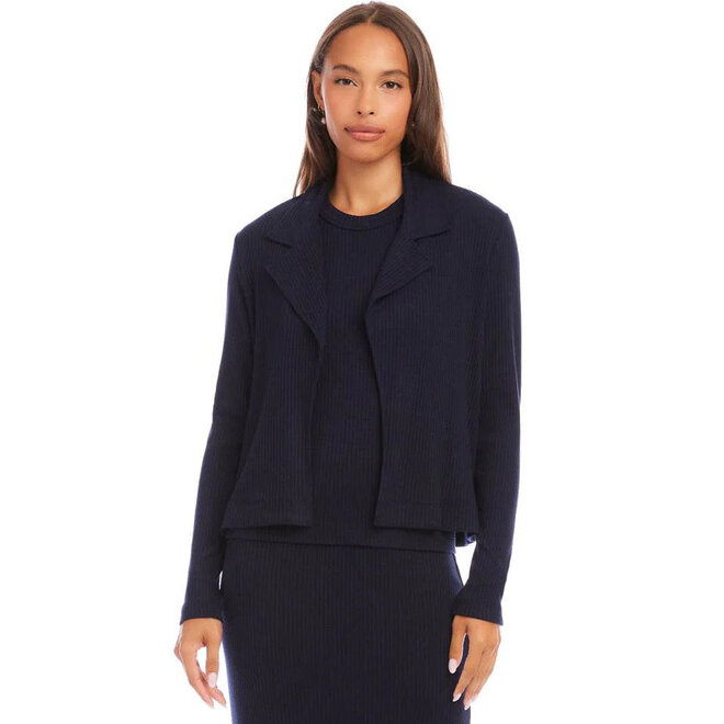 Jacket Ribbed Knit Navy