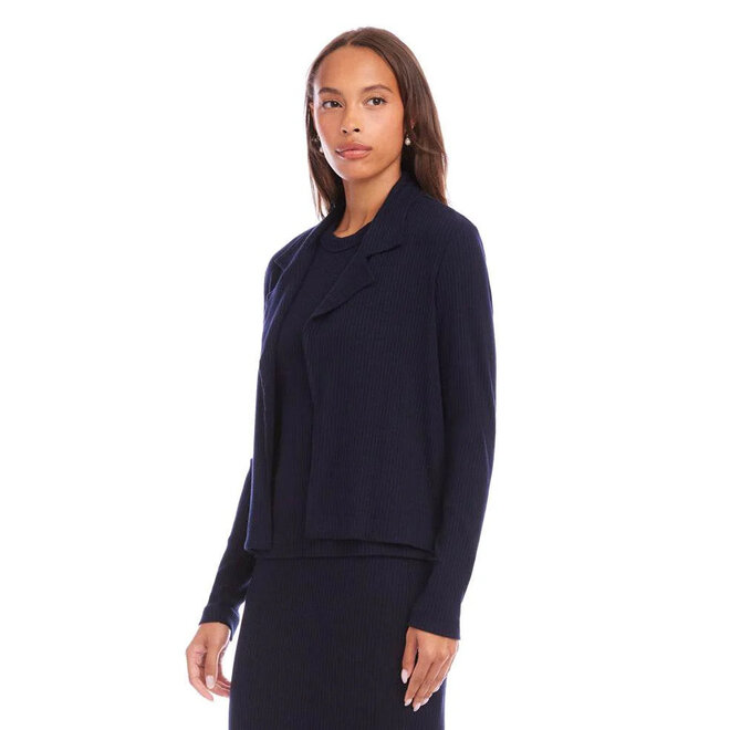 Jacket Ribbed Knit Navy
