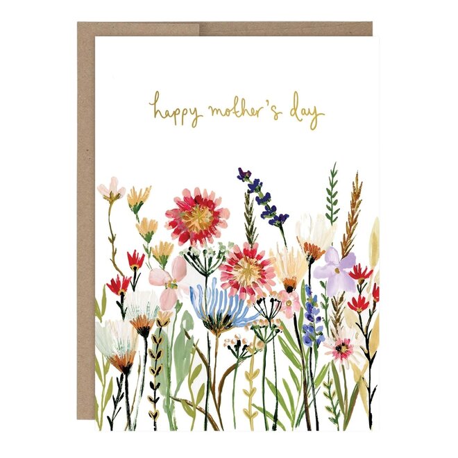 Card Mother's Day Pressed Flowers