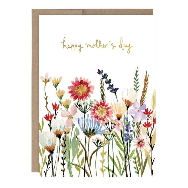 Card Mother's Day Pressed Flowers