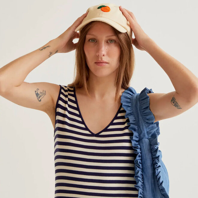 Long Dress Stripes Navy