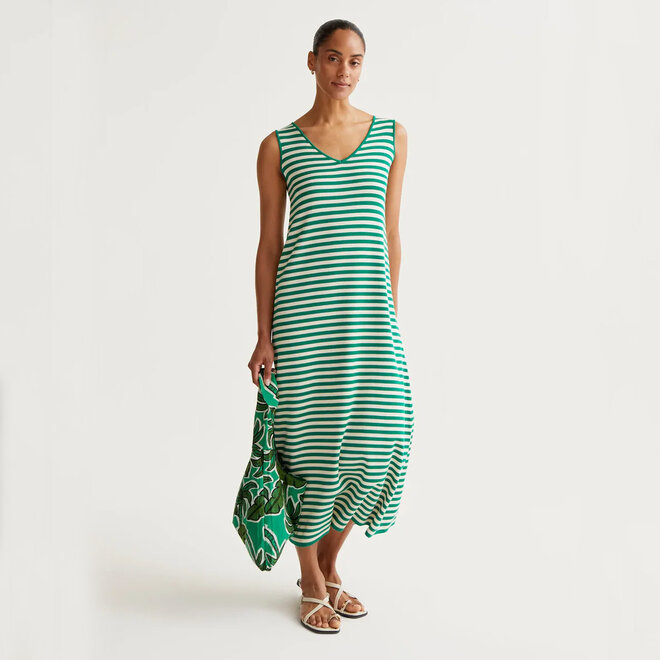 Long Dress Stripes Green