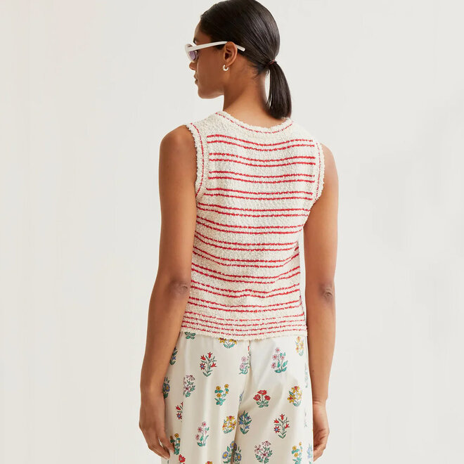 Knit Top Stripes Red