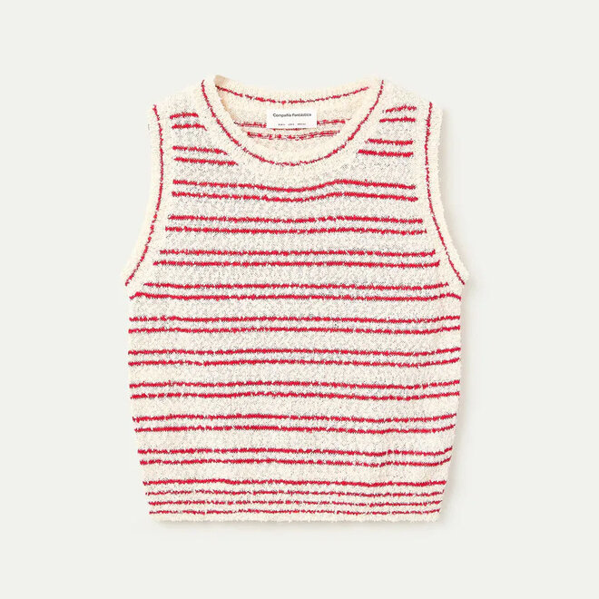 Knit Top Stripes Red
