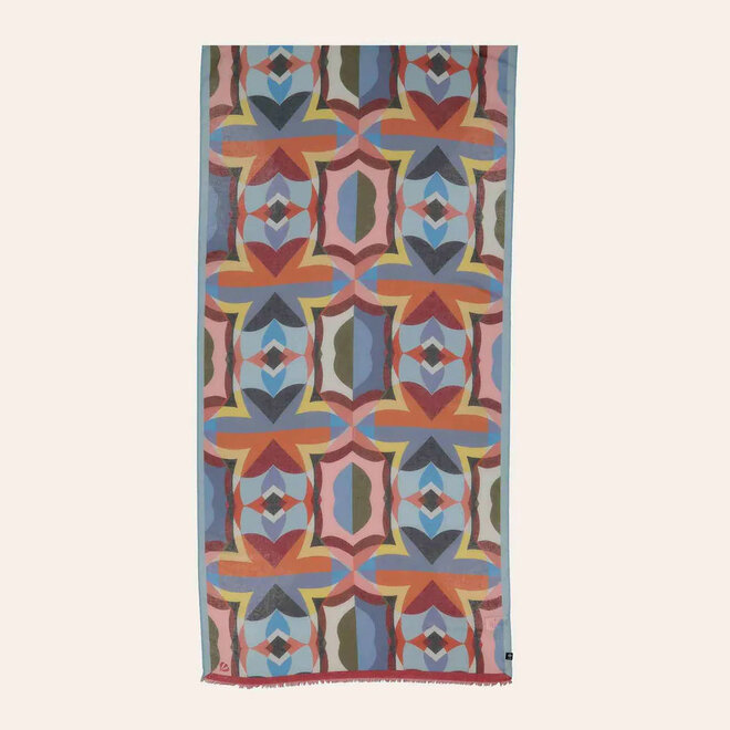 Scarf Geometric in Retro Design True Blue