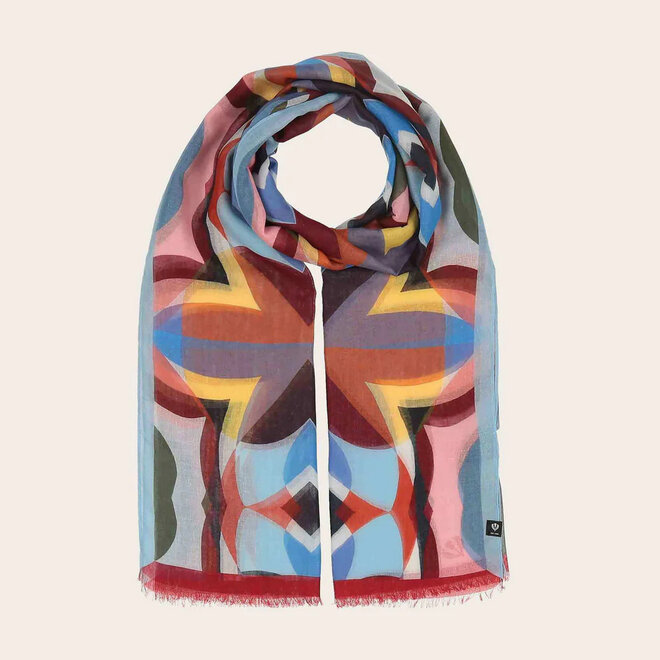 Scarf Geometric in Retro Design True Blue