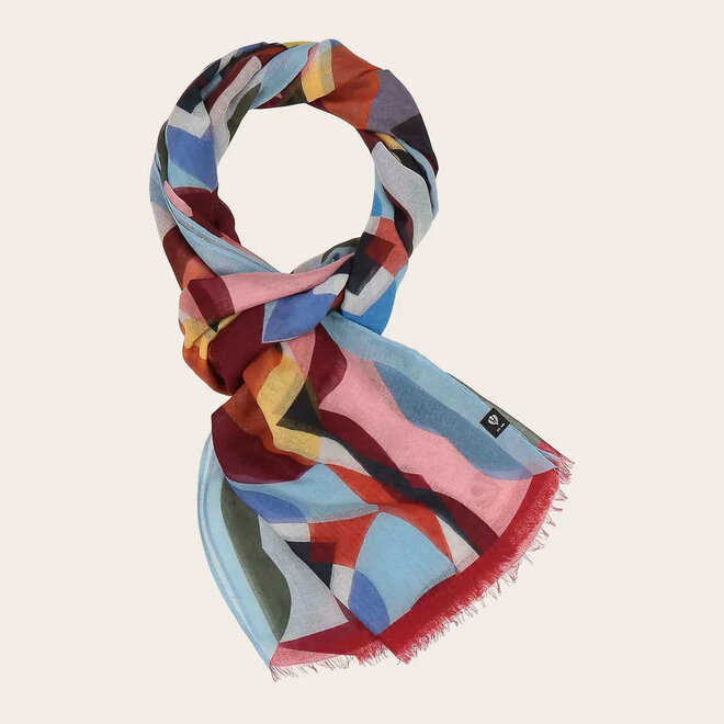 Scarf Geometric in Retro Design True Blue