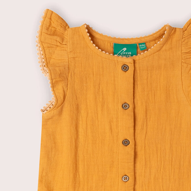 Dress Dropped Waist Golden Ochre