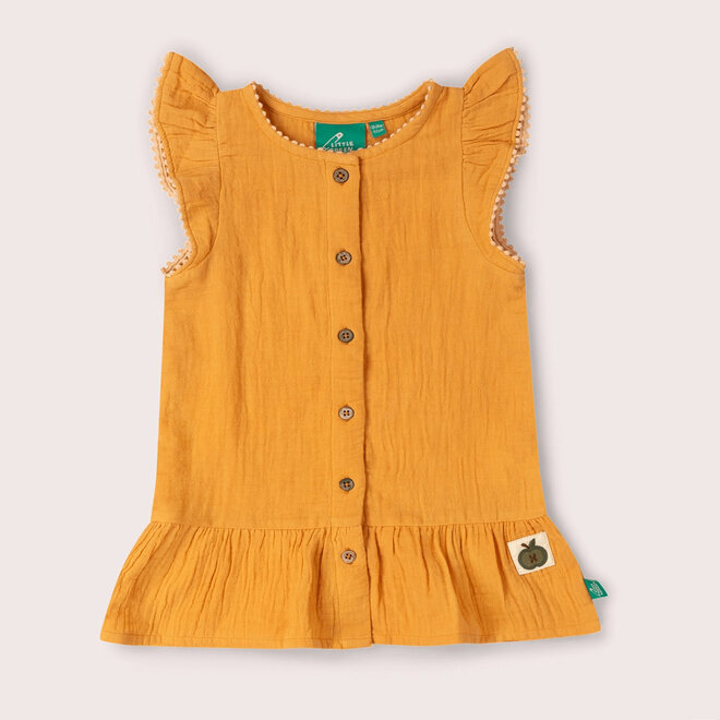 Dress Dropped Waist Golden Ochre