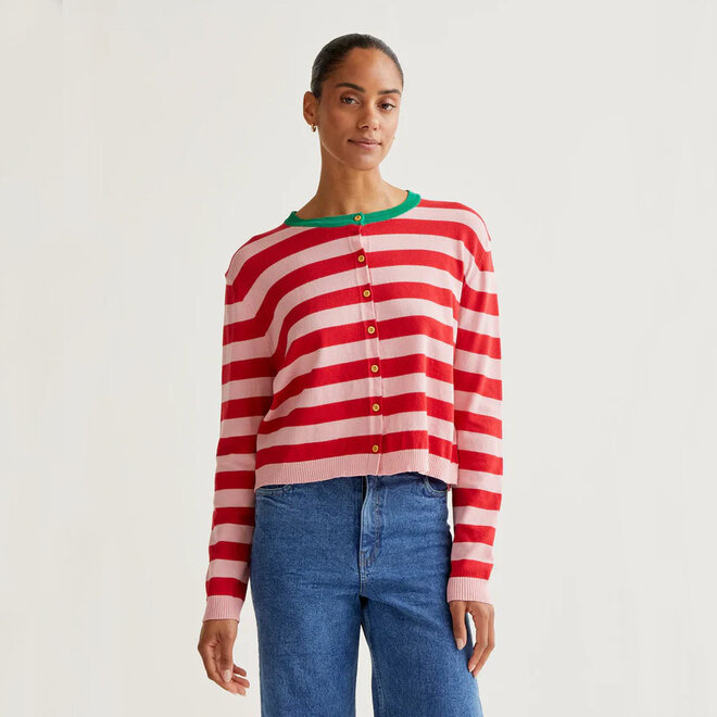 Cardigan Stripes Red & Pink